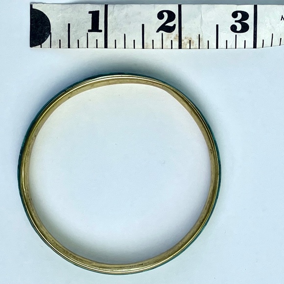 Malachite & Brass Bangle - Picture 4 of 5